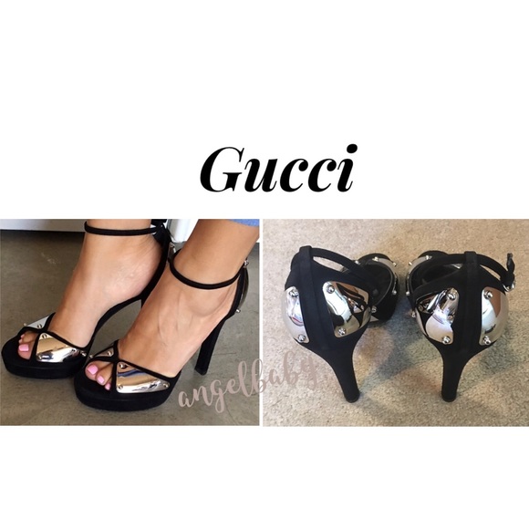 Gucci Mirror Platform Heels in Black Suede! - Picture 7 of 16